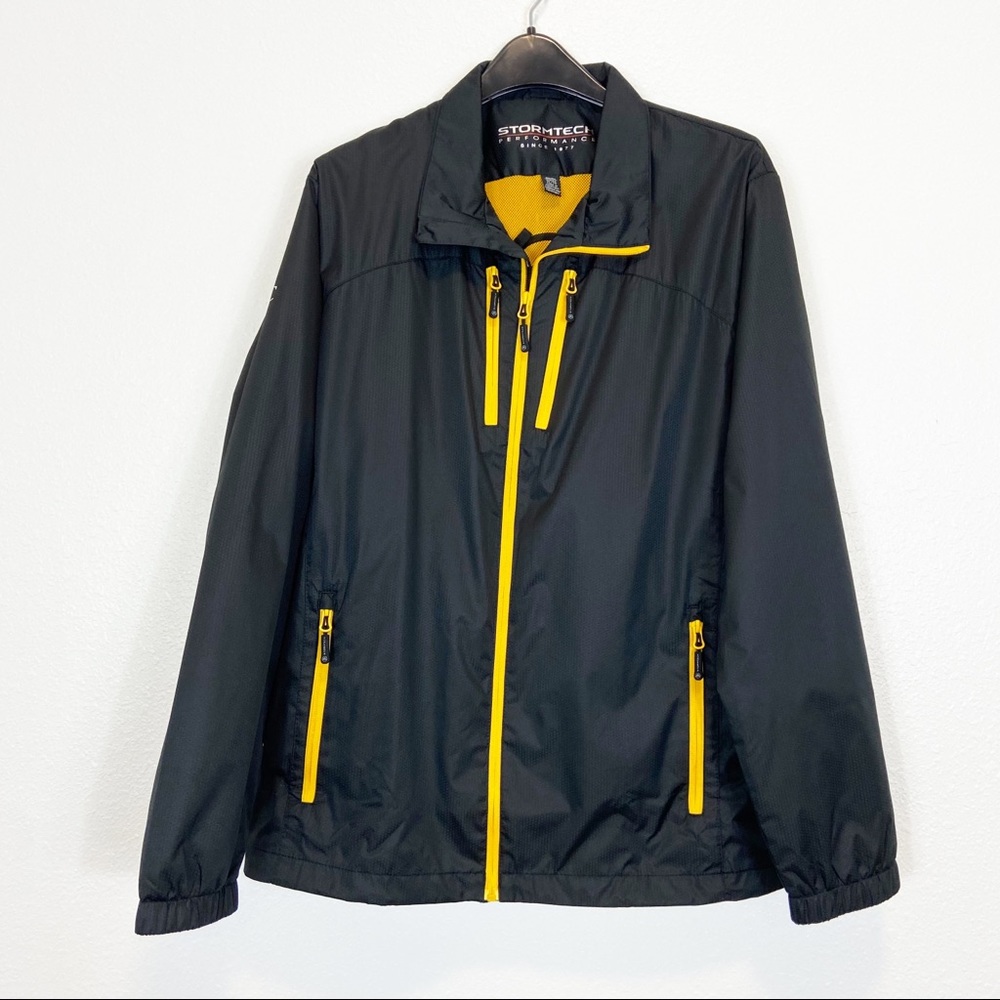 Stormtech Black Yellow Lightweight Jacket Full Zip XL/TG Logo